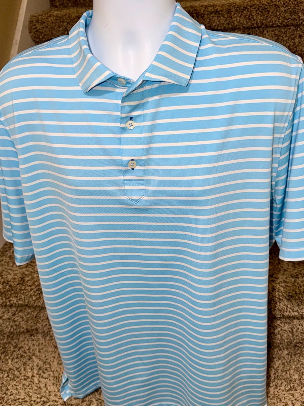 Bright like new *STITCH Golf* wicking striped casual golf ⛳️ polo shirt - XL